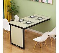 Mesa de comedor de madera maciza montada en la pared para sala de estar o cocina, diseño plegable en 4 colores, beige, 100 x 50 x 75 cm