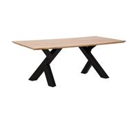 Mesa de comedor de madera marrón y negra 200x100x76h cm