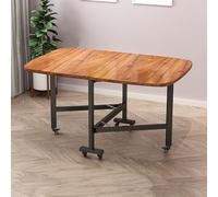 Mesa de comedor de madera, mesa de comedor extensible con 6 ruedas, escritorio plegable móvil para espacios pequeños, muebles multifuncionales para el hogar y la oficina