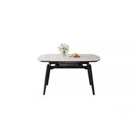 Mesa de comedor de pizarra, moderna y minimalista, retráctil, cuadrada y redonda, de doble propósito, nórdico, pequeño, para apartamento, comedor, mesa de comedor (S: 120 x 76 x 76 cm)