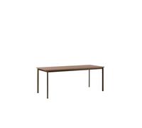 Mesa de Comedor Drip HW116 L193 en Negro Lacado y Nuez