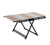 Mesa de comedor expandible para espacios pequeños, parte superior de madera maciza y marco de metal, mesa transformadora que ahorra espacio para cocina y sala de estar