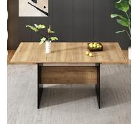 Mesa de comedor extensible 140/180 x 80 cm, adecuada para 4-6 personas, grano de madera Mesa de comedor rectangular, natural, estilo minimalista