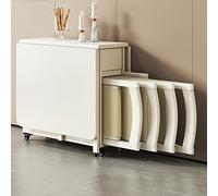 Mesa de Comedor Extensible Con 4 Sillas - Hoja Abatible, Madera Maciza, Plegable y Compacta Para Ahorrar Espacio en Cocina y Hogar