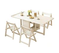 Mesa de comedor extensible con hojas caídas - Mesa de cocina plegable de madera de 1,2 m para sala de estar, diseño de granja que ahorra espacio, mesa reclinable móvil y versátil