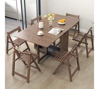 Mesa de comedor extensible de 40 a 170 cm con espacio de almacenamiento for 2 a 6 personas. Mesa de comedor plegable y compacta de madera maciza. Mesas extensibles for espacios pequeños(Walnut,67in/17