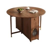 Mesa de comedor extensible de madera con cajón de almacenamiento y diseño plegable, perfecta para espacios pequeños y para alojar de 2 a 6 personas