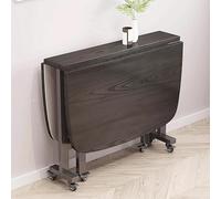Mesa de comedor extensible de madera con hojas colgantes y ruedas, solución de ahorro de espacio para cocinas pequeñas, diseño Gateleg con bordes redondos