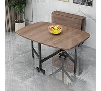 Mesa de comedor extensible de madera con ruedas universales, diseño de hojas que ahorra espacio, para restaurante, sala de estar y patio (100 x 60 cm) versátil y elegante