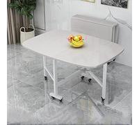 Mesa de comedor extensible de madera con ruedas universales, diseño de hojas que ahorra espacio, para restaurante, sala de estar y patio (100 x 60 cm), muebles versátiles y elegantes