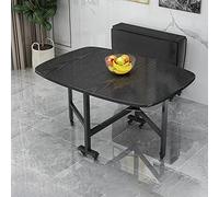 Mesa de comedor extensible de madera con ruedas universales, diseño de hojas que ahorra espacio, para restaurante, sala de estar y patio (100 x 60 cm) versátil y elegante