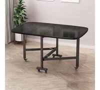 Mesa de comedor extensible de madera con ruedas universales, diseño que ahorra espacio, perfecta para espacios pequeños, patas móviles compactas para un fácil movimiento