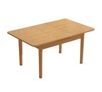 Mesa de Comedor Extensible de Madera Maciza, Mesa de Cocina para 4-8 Personas, Extensión sin Juntas, Mesa de Comedor Estilo Rústico con Patas Diagonales para Espacios Pequeños(120-150cm/47.2-59.5in)