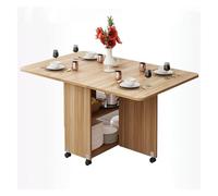 Mesa de comedor extensible de madera, mesa de centro de gran capacidad con hoja caída para cocina, sala de estar, restaurante, superficie resistente a los arañazos, 120 x 60 x 77 cm, 140 x 60 x 77 cm