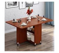 Mesa de comedor extensible de madera, mesa de centro de gran capacidad con tapa abatible para cocina, sala de estar y restaurante, superficie resistente a los arañazos, diámetro 120 x 60 x 77 cm, C