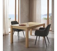 Mesa de comedor extensible de roble y pino de 160 a 240 cm
