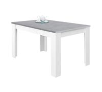 Mesa de comedor extensible kendra 140 blanco artik (blanco mate) - gris cemento 140-190 x 78 x 90 cm