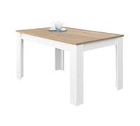 Habitdesign Mesa de Comedor Extensible, Mesa salón o Cocina, Acabado en Color Blanco Artik y Roble Canadian, Modelo Kendra, Medidas: 140-190 cm (Largo) x 90 cm (Ancho) x 78 cm (Alto)