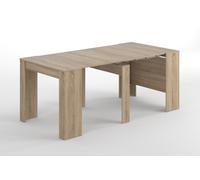Habitdesign - Mesa Extensible para Comedor, Mesa Ampliable para Salón o Cocina - 5 Posiciones y hasta 10 Comensales - Modelo Consola - 50-235x90x78 cm - Roble Canadian