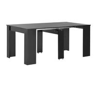 Mesa de comedor extensible negro brillante 175x90x75 cm