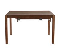 Mesa de comedor extensible rectangular nórdica con acabado en nogal 125-238 cm AGALI