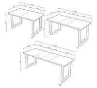 Mesa de comedor extensible Roma roble Nordish/negro 77x140x80 cm Adec