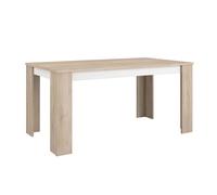 Miroytengo Mesa de Comedor Fija Azzaro, Mesa Salón Roble Japonés y Blanco Mate 158x76x88 cm