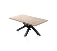 Mesa de comedor fija con patas metálicas 180x100 cm Xena Negro - Roble