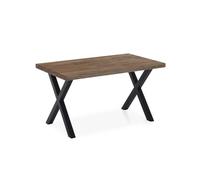 Adec Group X-Loft, Mesa de Comedor, Mesa de Salon, Acabado en Roble Boreal y Patas Metalicas Negro, Medidas: 140 cm (Largo) x 80 cm (Ancho) x 76 cm (Alto)