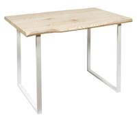 Mesa de comedor forest de 75x75x110 cm de color blanco/marrón