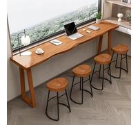 Mesa de comedor industrial de madera maciza, diseño rústico para espacios pequeños, perfecta para cocina, balcón o mostrador de bistró, muebles que ahorran espacio