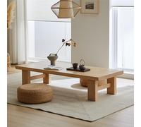 Mesa de comedor japonesa baja japonesa, mesa de té japonesa, asiento de piel, tradicional estilo japonés, perfecta para sala de estar o ceremonia de té