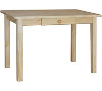 Mesa de comedor Koma con cajón Mesa de cocina Mesa de comedor Mesa de pino macizo Restaurante (60 x 100 cm)