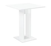 [en.casa] Mesa de Comedor Lindesnes 65 x 65 x 78 cm Mesa de Cocina o Salón Cuadrada Mesa de Bar Mesa de Bistro Blanco Alto Brillo