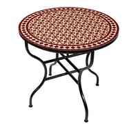 Mesa De Comedor Marroquí Decorativa 75cm Hierro Negra Oriental Hecha A Mano