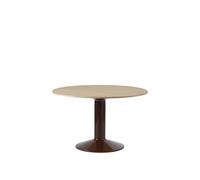 Mesa De Comedor Media Ø120 Roble Aceitado/Rojo Oscuro