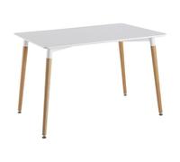 Mesa de comedor Mobilier Design (L x An x Al: 75 x 115 x 74 cm, Blanco/Haya)