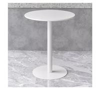 Mesa de comedor moderna de metal de hierro para espacios pequeños, mesa auxiliar redonda para sofá, mesa de café, mesa de té con leche, mesa de bar, mesa de postre, mesa de negociación en blanco mate