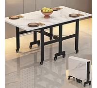 Mesa de comedor multifuncional de madera con hoja plegable extensible para ahorrar espacio, estación de trabajo, escritorio de PC para cocina, comedor, sala de estar y restaurante, 100 x 60 x 75 cm