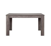 Mesa de comedor nora para 6 sillas rectangular 140 x 90 x 77 cm - roble oscuro [en.casa]