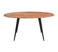 Mesa de comedor ovalada de madera de acacia maciza y metal 160 cm OBALI