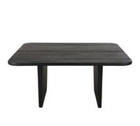 Mesa de comedor para hostelería de madera de mango macizo negro para 8 personas L. 160