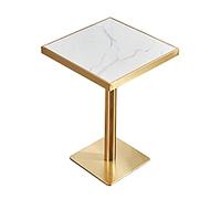 Mesa De Comedor Pequeña, Redonda/Cuadrada De 23,6 Pulgadas, Mesa Auxiliar De Mármol para Exterior, Bistró, Patio, Jardín Y Cafetería, Mesa Auxiliar con Base De Hier,Square-105cm(41in)