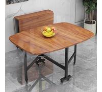 Mesa de comedor plegable con 6 ruedas, mesa de cocina extensible de alta resistencia, marco de acero al carbono, soporta 400 kg, mesa auxiliar versátil para espacios pequeños