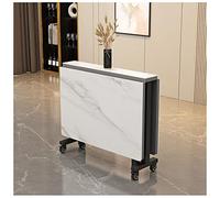 Mesa de comedor plegable con 6 ruedas, mesa de cocina extensible para espacios pequeños, versátil y opción de ahorro de espacio para restaurante, cocina, dormitorio.