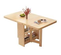 Mesa de comedor plegable con almacenamiento, retráctil y extensible para 4 a 6 personas, mesa compacta y multifuncional para comer portátil, trabajo y mesita de noche, acabado de nogal (120 x 60 x 75