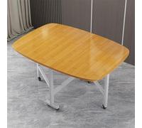 Mesa de comedor plegable con diseño de hoja caída, extensible y con ruedas para una fácil movilidad en áreas compactas de cocina y sala de estar