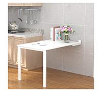 Mesa de comedor plegable con diseño de lágrima blanca de 80 x 60 cm, doble función, muebles de cocina y bar, clase E0, ideal para espacios pequeños