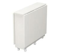 Mesa de comedor plegable con estantes de almacenamiento, mesa extensible con hojas caídas sobre ruedas para cocina y sala de estar (120 x 80 x 75 cm), diseño versátil que ahorra espacio