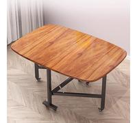 Mesa de comedor plegable con extensión de hoja caída, escritorio de cocina multiusos de 6 ruedas, juego de mesa de madera que ahorra espacio para comedor, natural, 120 x 80 cm